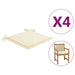 Garden Chair Cushions 4 Pcs Cream 50x50x3 Cm Fabric Toabax