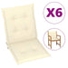 Garden Chair Cushions 6 Pcs Cream 100x50x3 Cm Toaott