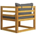 Garden Chair With Dark Grey Cushions Solid Acacia Wood