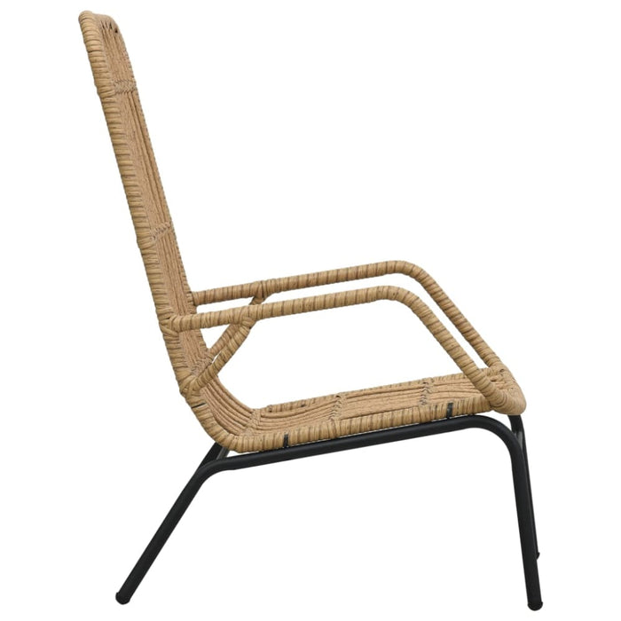 Garden Chair Poly Rattan Light Brown Anpnb