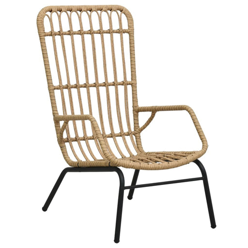 Garden Chair Poly Rattan Light Brown Anpnb