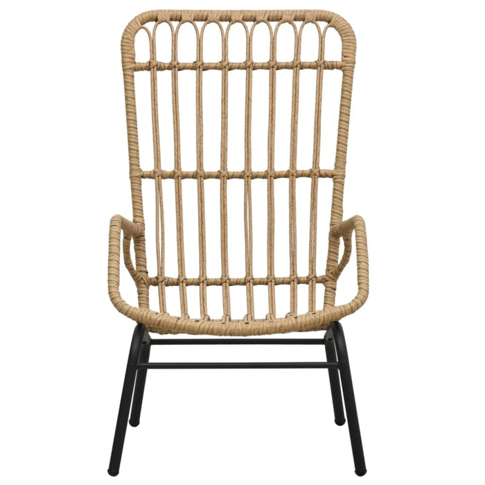 Garden Chair Poly Rattan Light Brown Anpnb