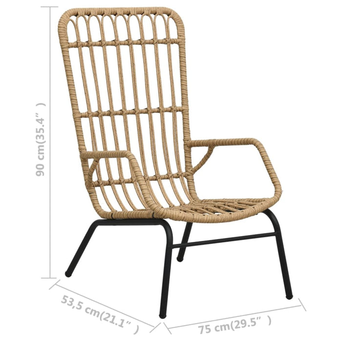 Garden Chair Poly Rattan Light Brown Anpnb