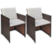 Garden Chairs 2 Pcs With Cushions And Pillows Poly Rattan