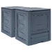 Garden Composters 2 Pcs Grey 60x60x73 Cm 520 l Xinkok