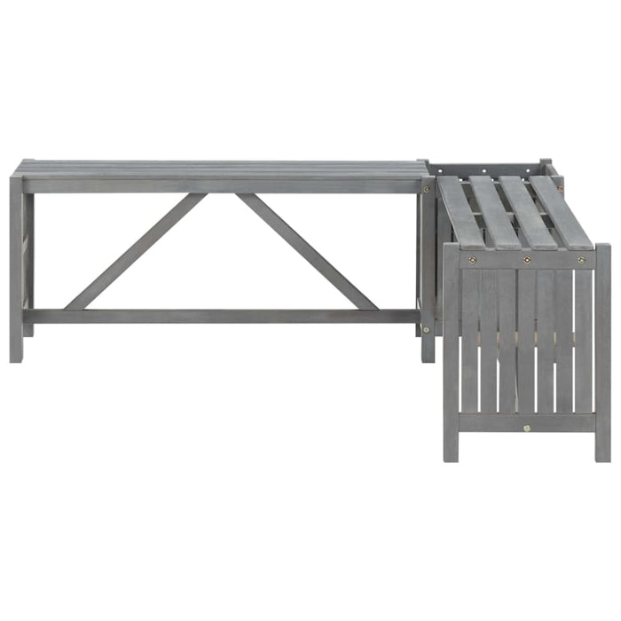 Garden Corner Bench With Planter Solid Acacia Wood Grey