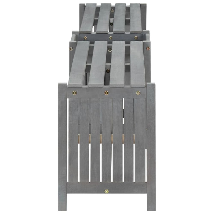 Garden Corner Bench With Planter Solid Acacia Wood Grey