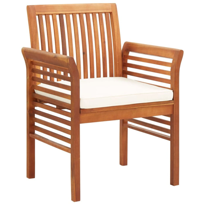 Garden Dining Chair With Cushion Solid Acacia Wood Apkla