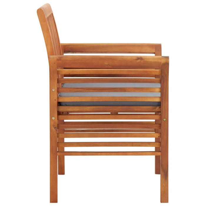 Garden Dining Chair With Cushion Solid Acacia Wood Apklk