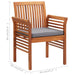 Garden Dining Chair With Cushion Solid Acacia Wood Apklk