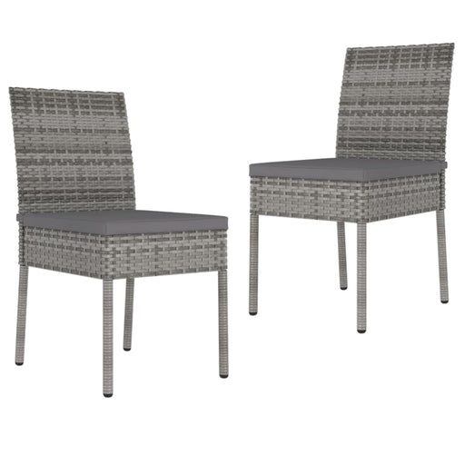 Garden Dining Chairs 2 Pcs Poly Rattan Grey Topobn