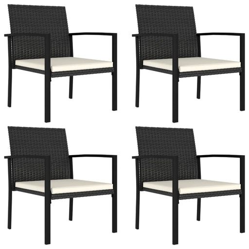 Garden Dining Chairs 4 Pcs Poly Rattan Black Topooo