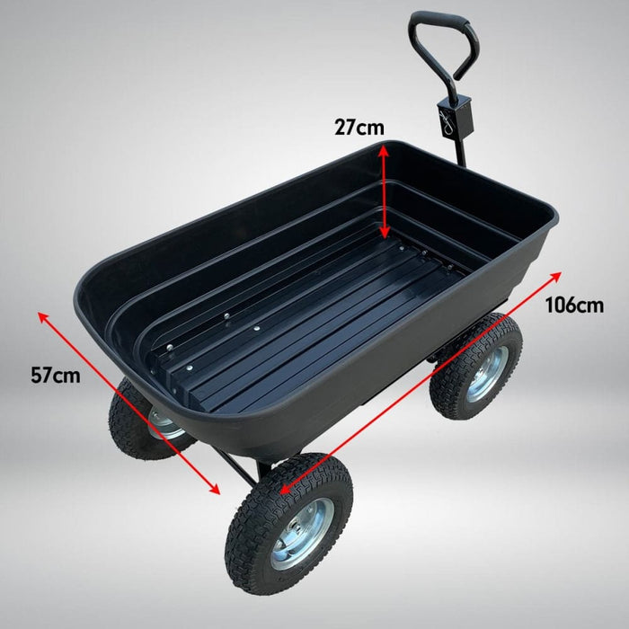 Garden Dump Cart Dumper Wagon Carrier Wheel Barrow 125l