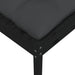 Garden Footstool With Anthracite Cushion Black Solid