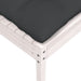 Garden Footstool With Anthracite Cushion White Solid