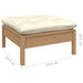 Garden Footstool With Cream Cushion Honey Brown Solid