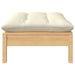 Garden Footstool With Cream Cushion Solid Pinewood Nbllab