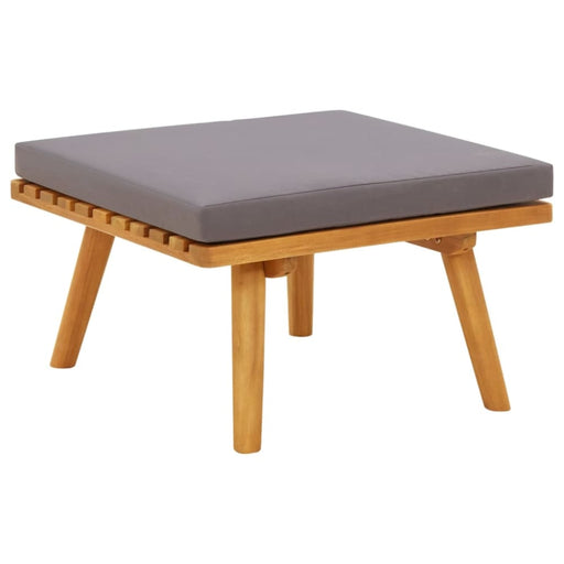 Garden Footstool With Cushion 60x60x29 Cm Solid Acacia Wood