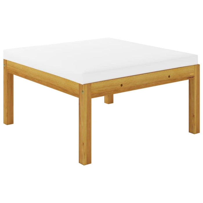 Garden Footstool With Cushion Solid Acacia Wood Toxatb