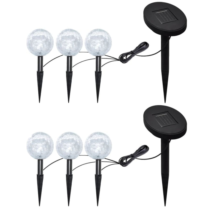 Garden Lights 6 Pcs Led With Spike Anchors & Solar Panels