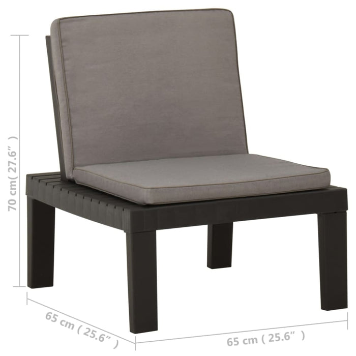 Garden Lounge Chair With Cushion Plastic Grey Topnai