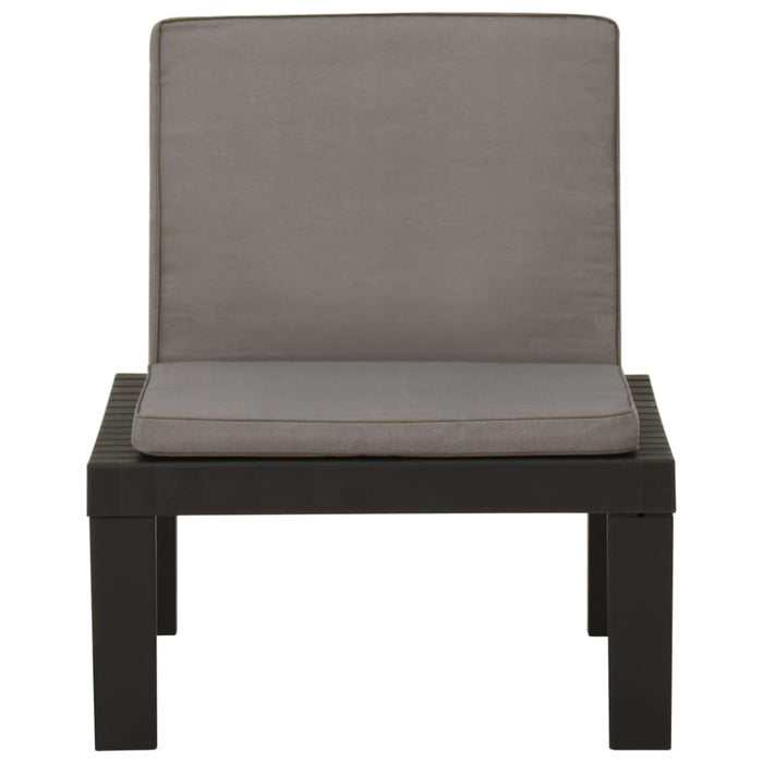 Garden Lounge Chair With Cushion Plastic Grey Topnai