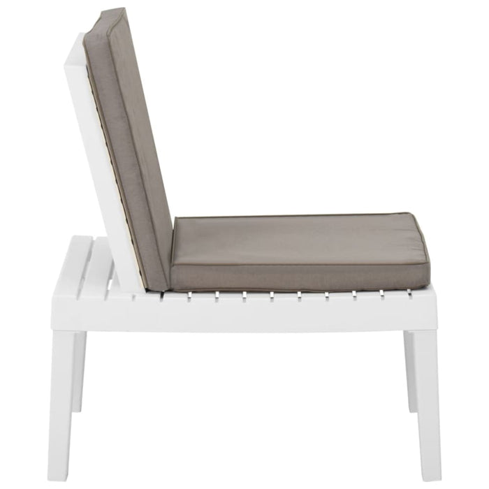 Garden Lounge Chair With Cushion Plastic White Topnal