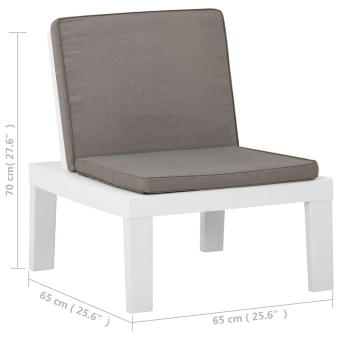 Garden Lounge Chair With Cushion Plastic White Topnal