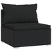 Garden Middle Sofa With Cushions Black Poly Rattan Toipxl