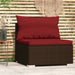 Garden Middle Sofa With Cushions Brown Poly Rattan Toipan