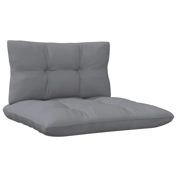 Garden Middle Sofa With Grey Cushions Solid Pinewood Nblltt