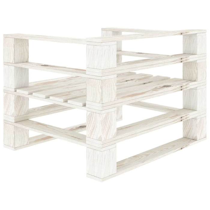 Garden Pallet Armchair Wood White Totplk