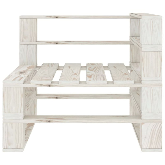 Garden Pallet Corner Sofa Wood White Totpib