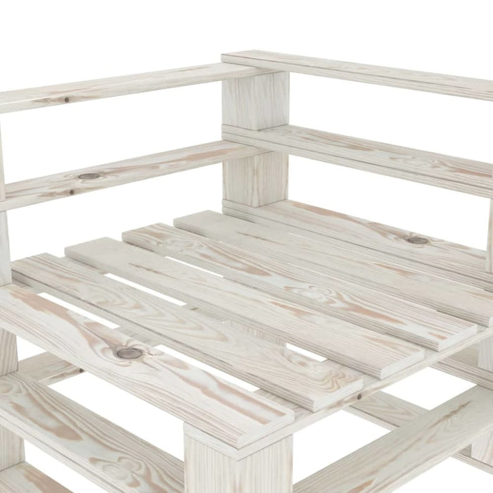 Garden Pallet Corner Sofa Wood White Totpib