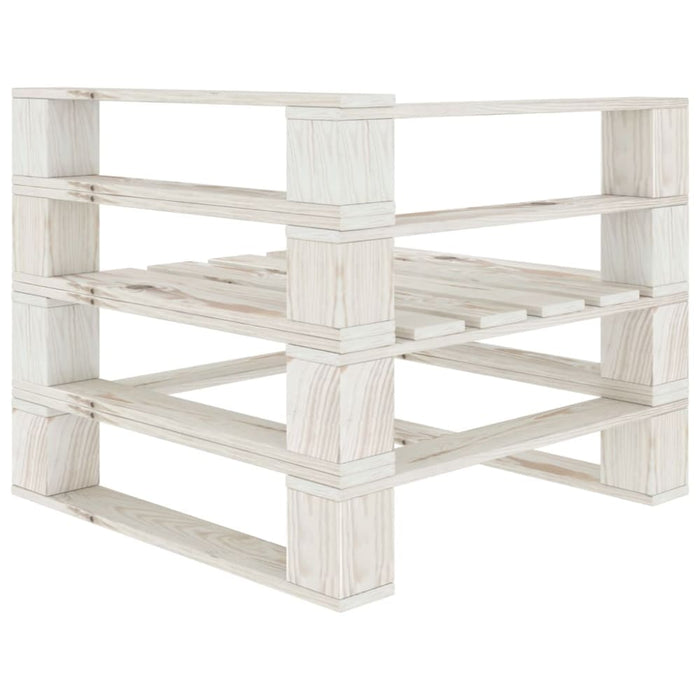 Garden Pallet Corner Sofa Wood White Totpib