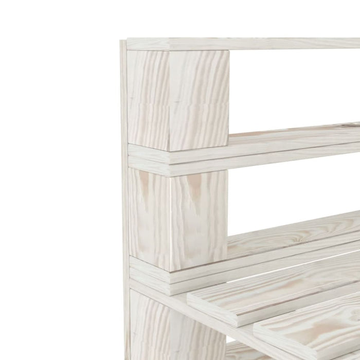 Garden Pallet Middle Sofa Wood White Totpio