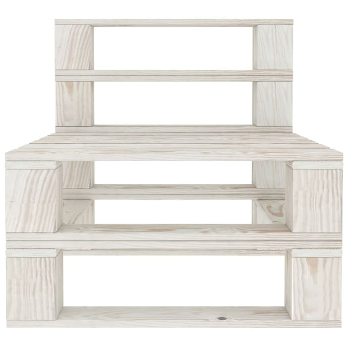 Garden Pallet Middle Sofa Wood White Totpio