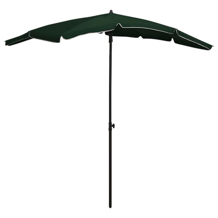 Garden Parasol With Pole 200x130 Cm Green Topppx