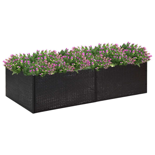 Garden Planter Black 157x80x40 Cm Poly Rattan Tokoix