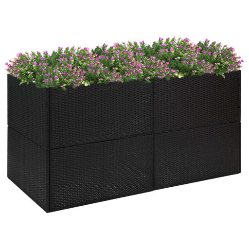 Garden Planter Black 157x80x80 Cm Poly Rattan Tokoia