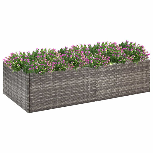 Garden Planter Grey 157x80x40 Cm Poly Rattan Tokoil