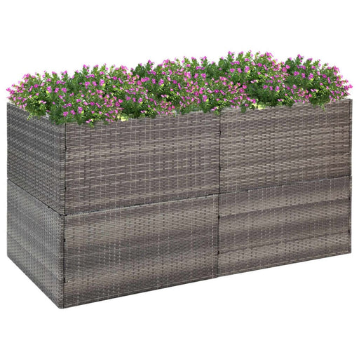 Garden Planter Grey 157x80x80 Cm Poly Rattan Tokoin