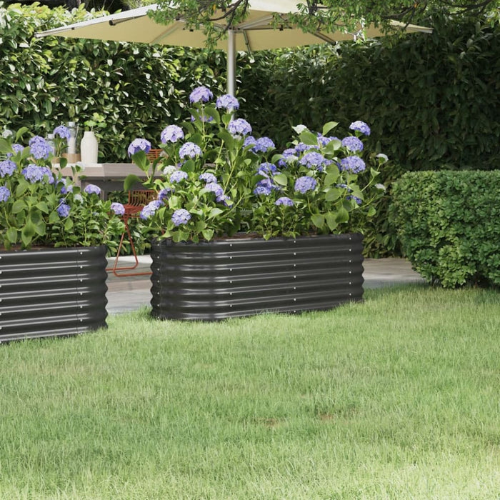 Garden Planter Powder-coated Steel 114x40x36 Cm Anthracite