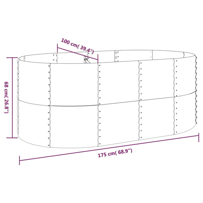 Garden Planter Powder-coated Steel 175x100x68 Cm Grey Tokbpk