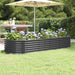 Garden Planter Powder-coated Steel 224x80x36 Cm Anthracite