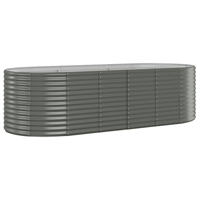 Garden Planter Powder-coated Steel 249x100x68 Cm Grey Tokbla