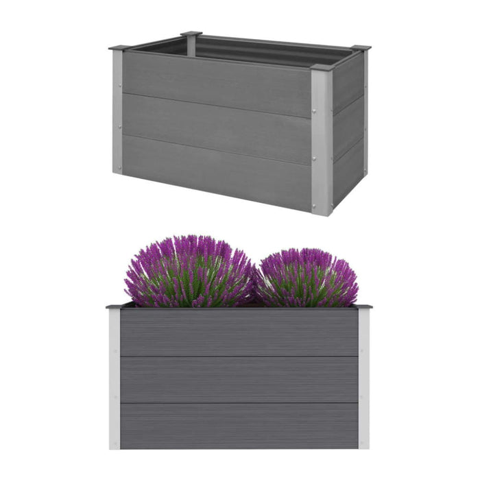 Garden Raised Bed Wpc 100x50x54 Cm Grey Atlbt