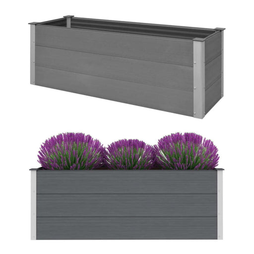 Garden Raised Bed Wpc 150x50x54 Cm Grey Atlbi