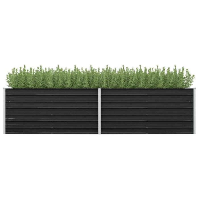Garden Raised Bed Anthracite 320x80x77 Cm Galvanised Steel
