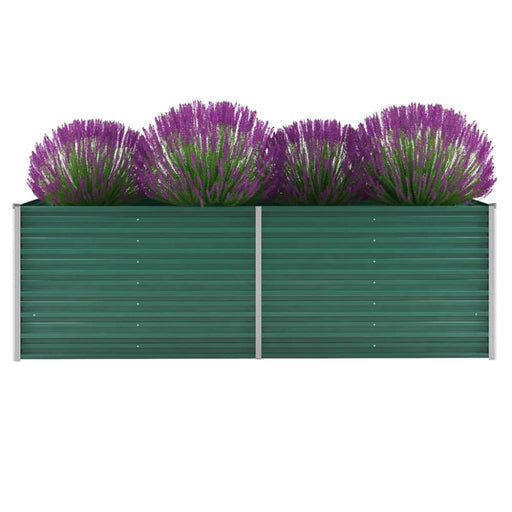 Garden Raised Bed Galvanised Steel 240x80x77 Cm Green Aanao